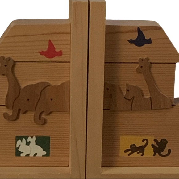 Very Cool Noah’s Ark Bookends by Lauri’s Playmill- Animals Bible Story - Picture 2 of 3